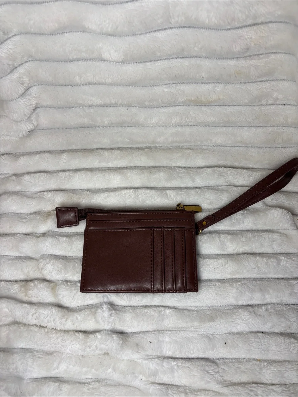 House of Harlow 1960 Brown Leather Wristlet Card Case